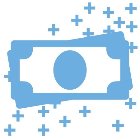 money icon with data points