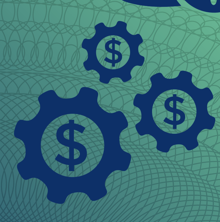 Gears with money icon 