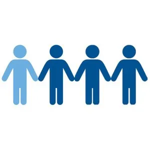 1 person shaded out of 4 people standing