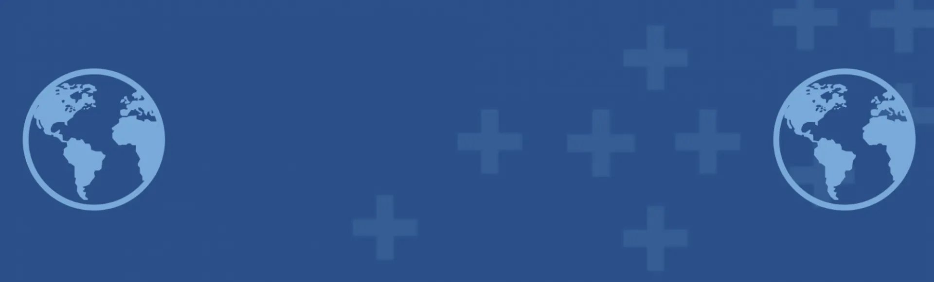 Blue graphic with a sketch of lighter blue globes on either side