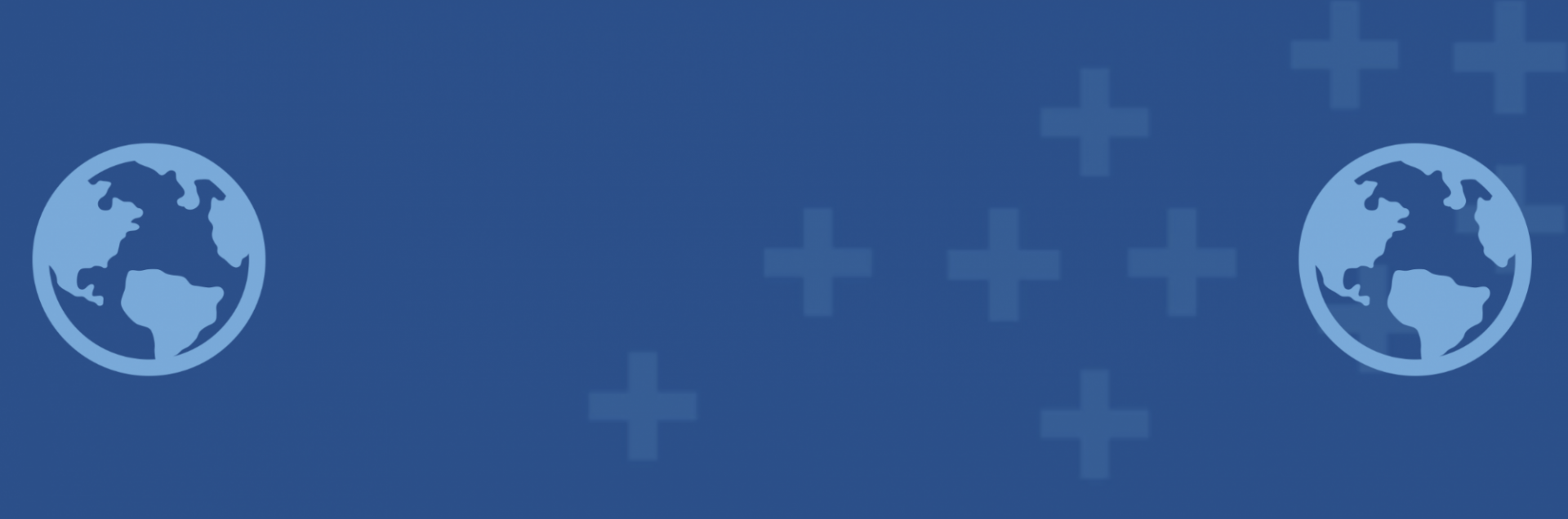 banner with globe icons