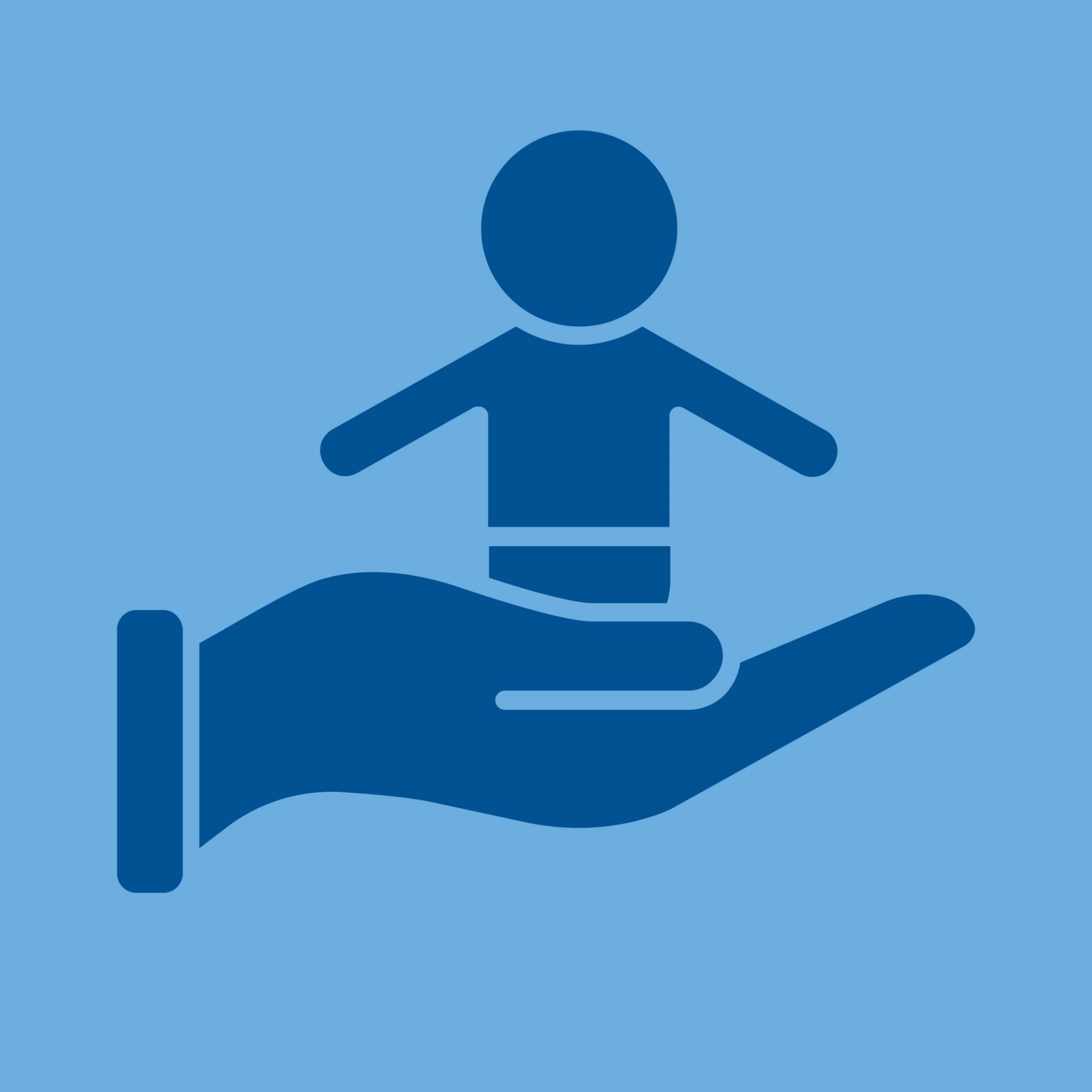 Hand holding a baby icon.
