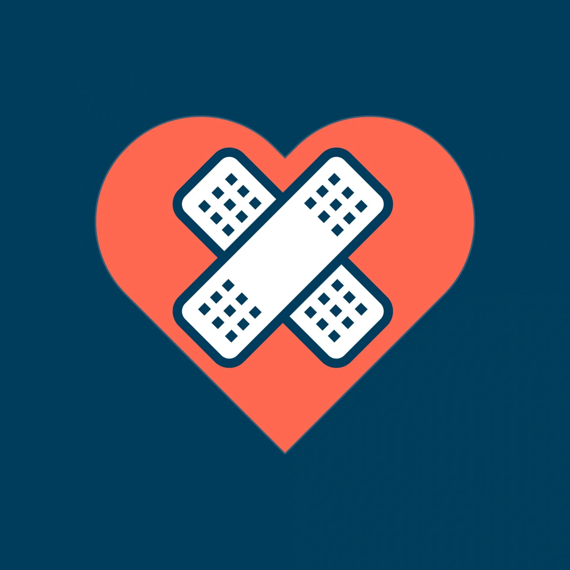 Red heart with band-aids 