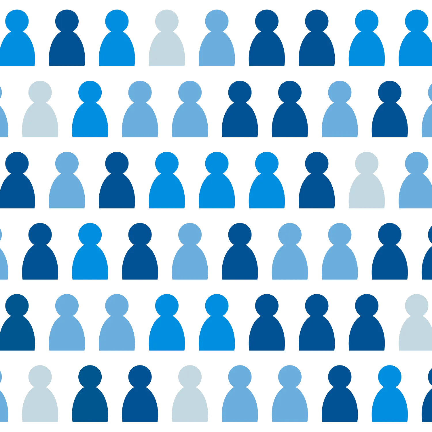 Many people in three tone