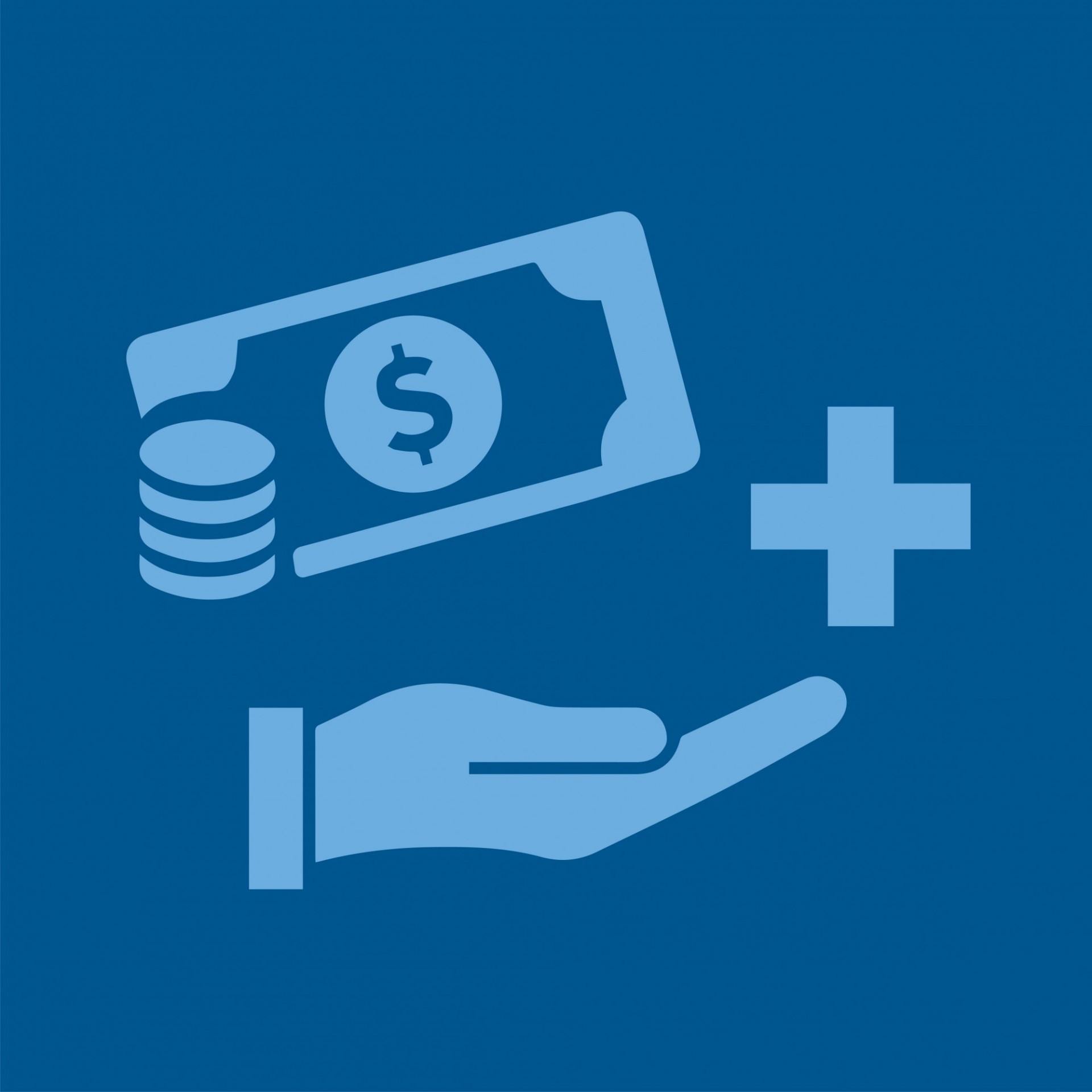 icons of money and helping hand