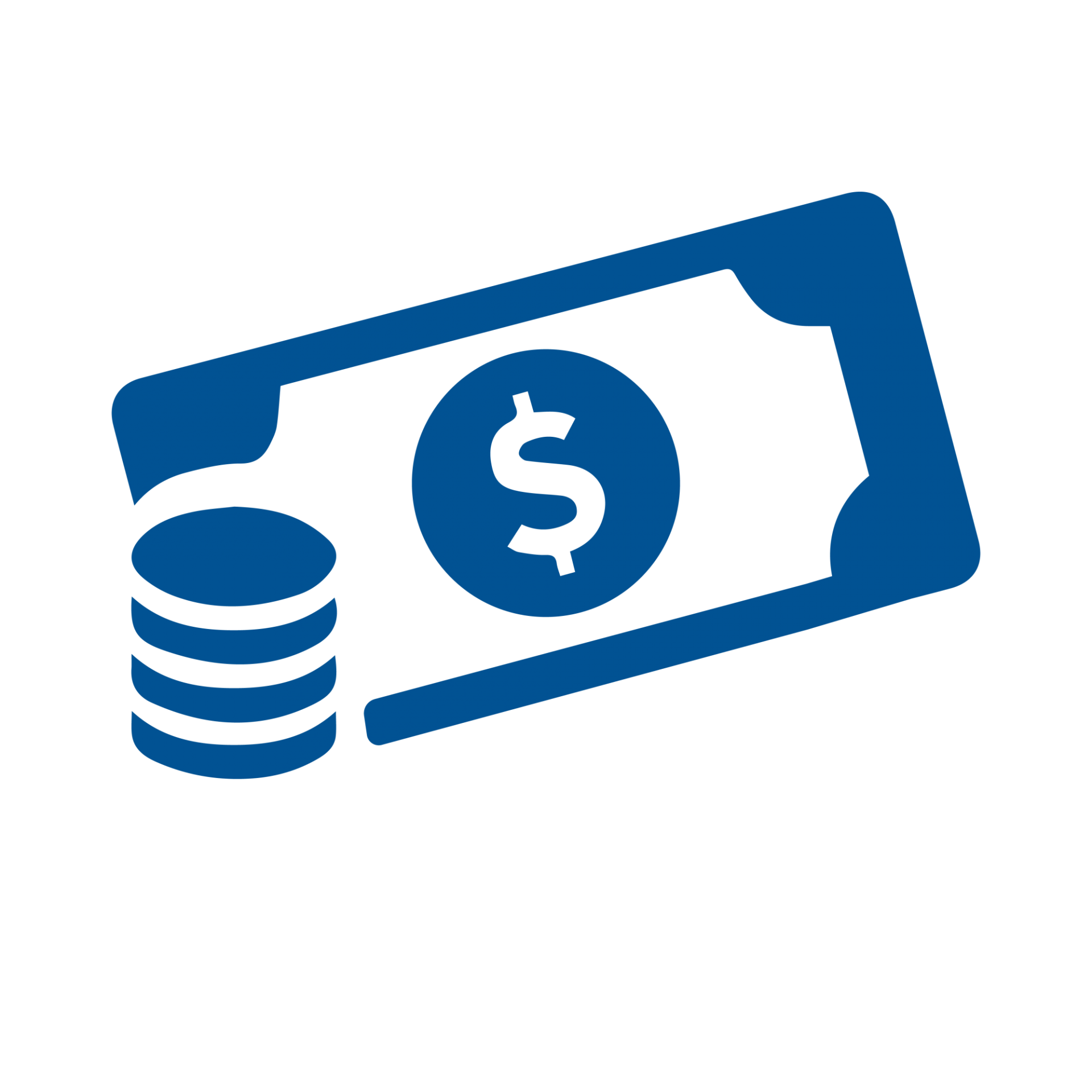 stack of coins and dollar bill