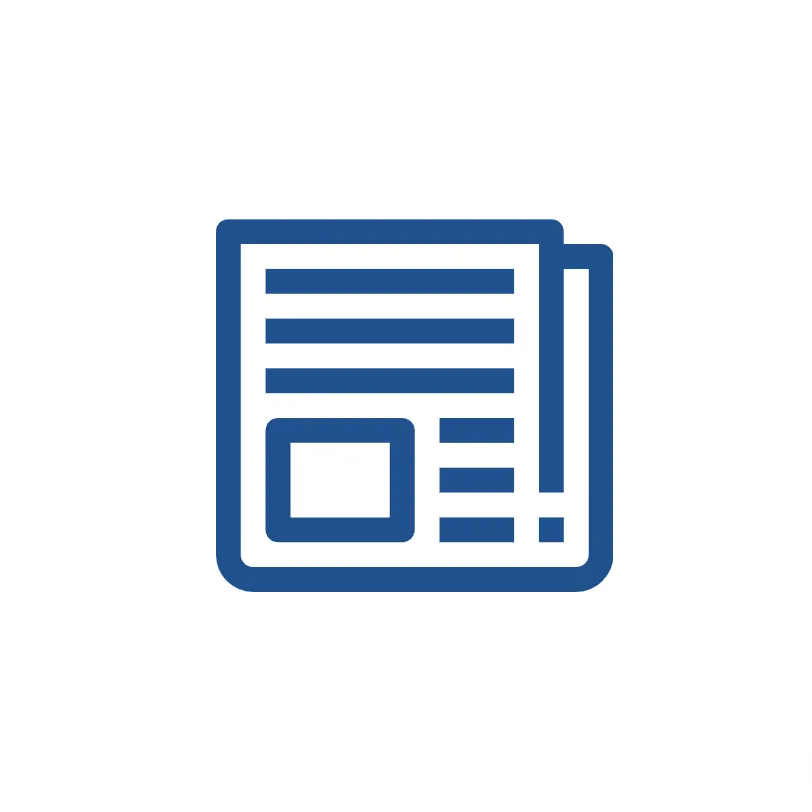 dark blue outlined newspaper