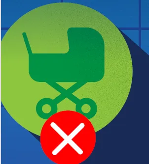 baby carriage stroller with an "X" in front