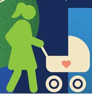 Woman with stroller 