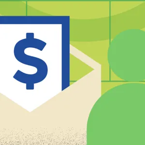 person next to envelope with cash