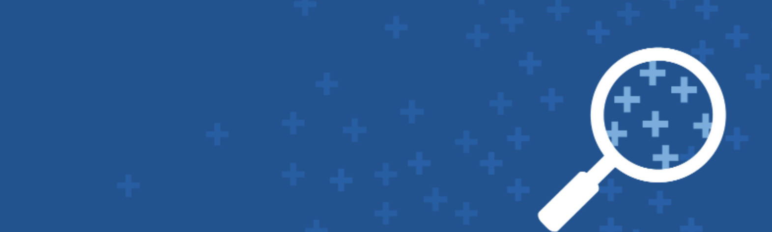 header with magnifying glass icon