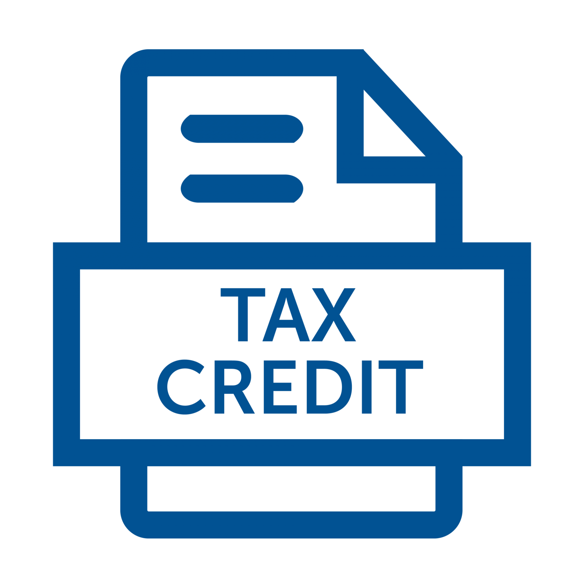 tax credit on top of paper folded